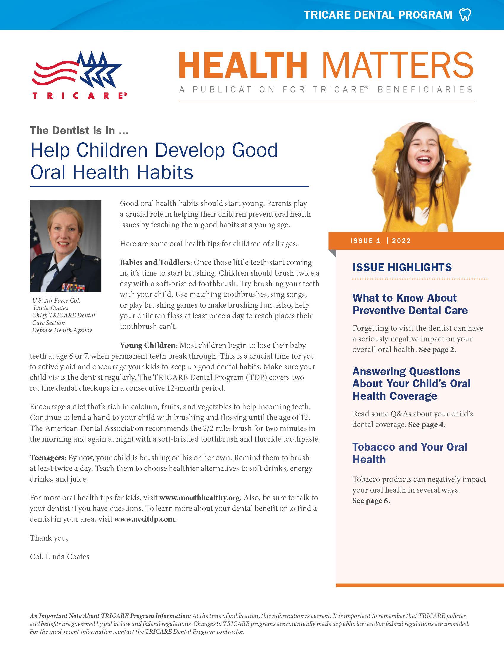 Help Children Develop Good Oral Health Habits